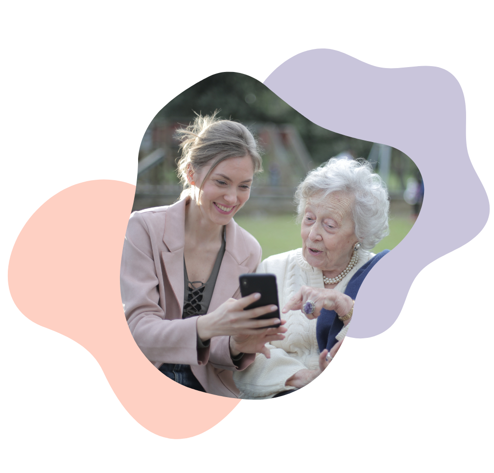 Caregiver helping elderly person